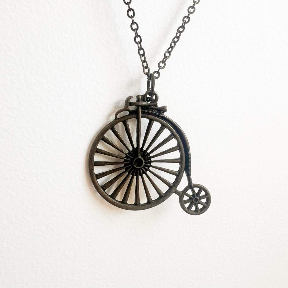 Vintage Bicycle Pendant Necklace